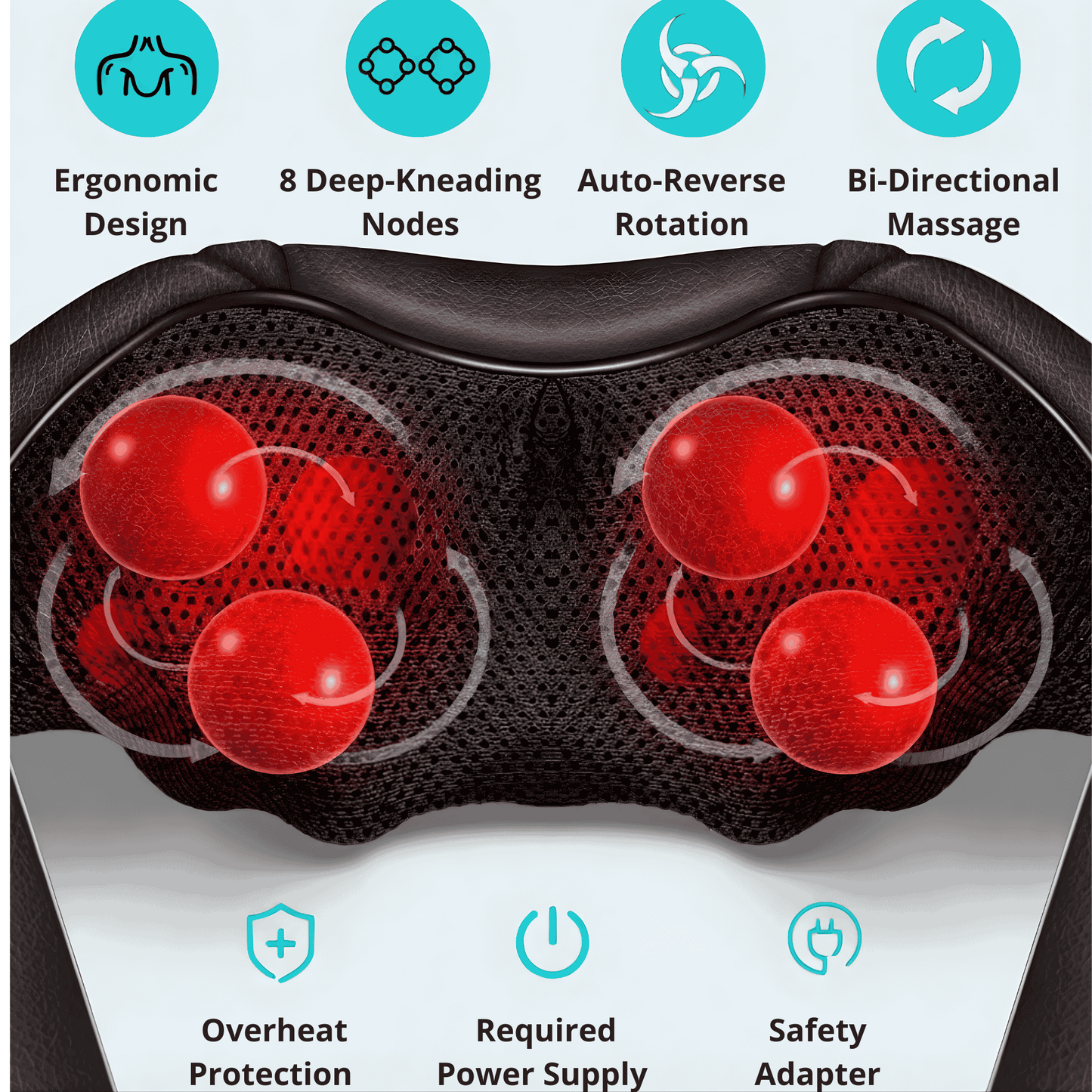 ErgoCalm Shiatsu Neck & Back Massager with Heat